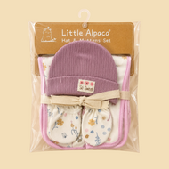 Baby Hat, Mitten and 2 burp clothes Gift set