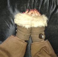 Winter fur gloves