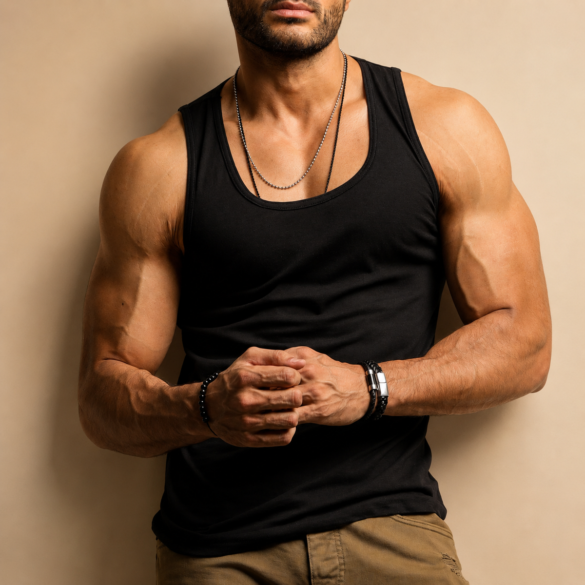 Sleeve Less Vest Black