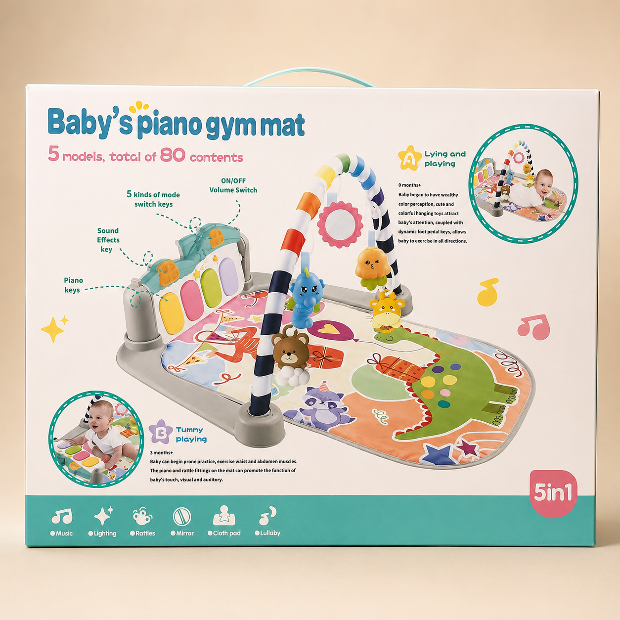 Baby piano gym mat