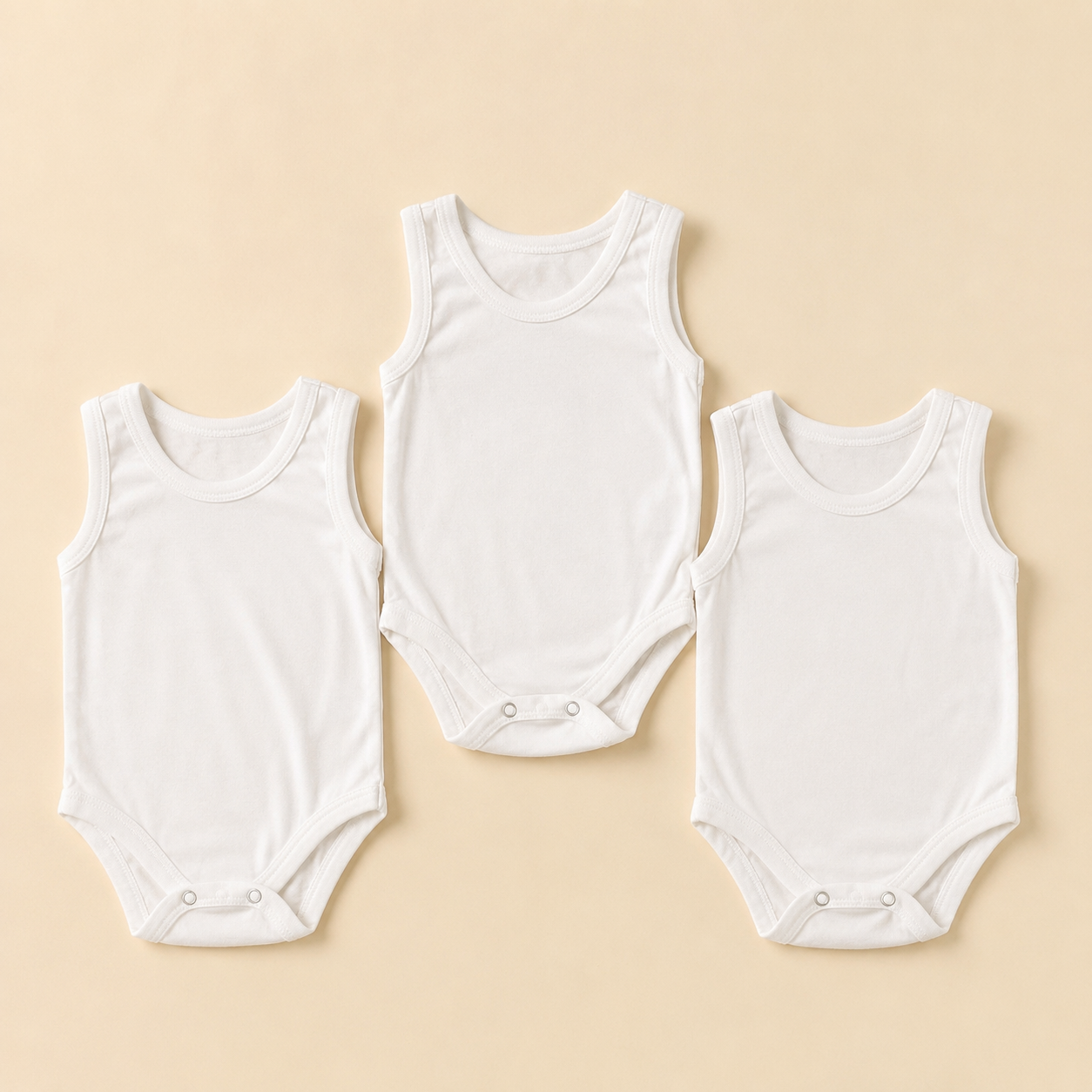 3Pcs sleeveless Cotton Bodysuit