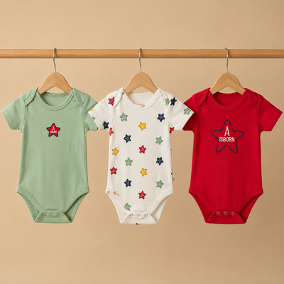 Pack of 3 Baby Half Sleeve BodySuit