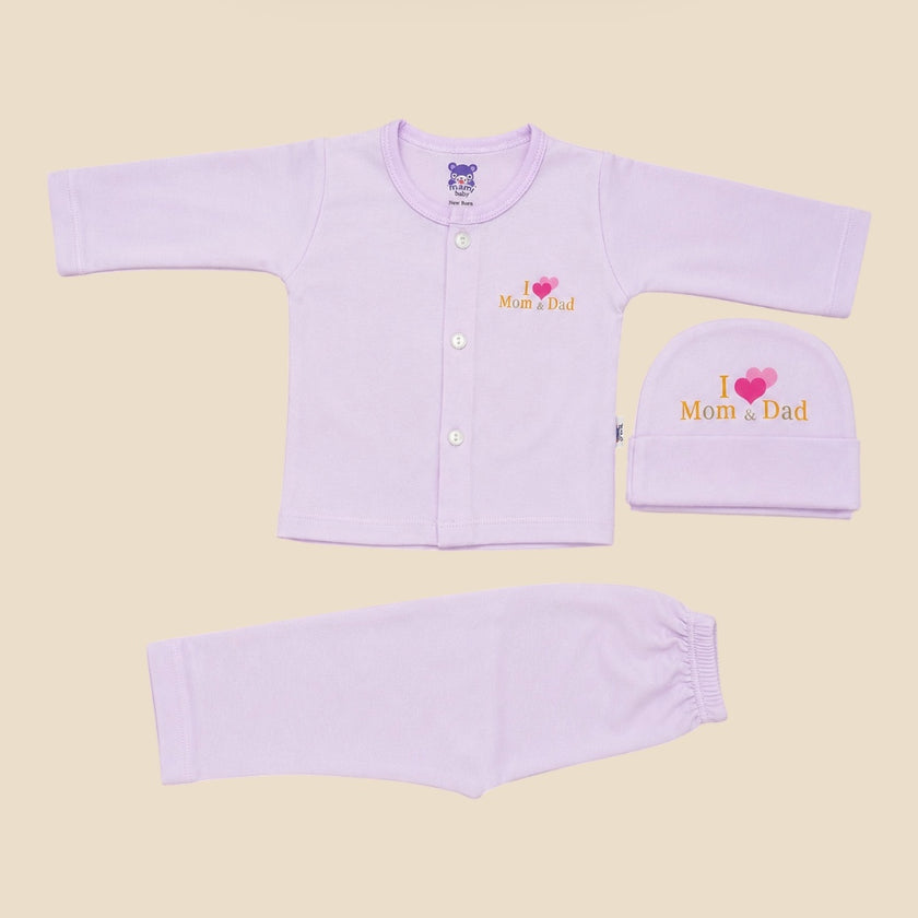 0-3 Months Baby Cotton Suit (3in1)