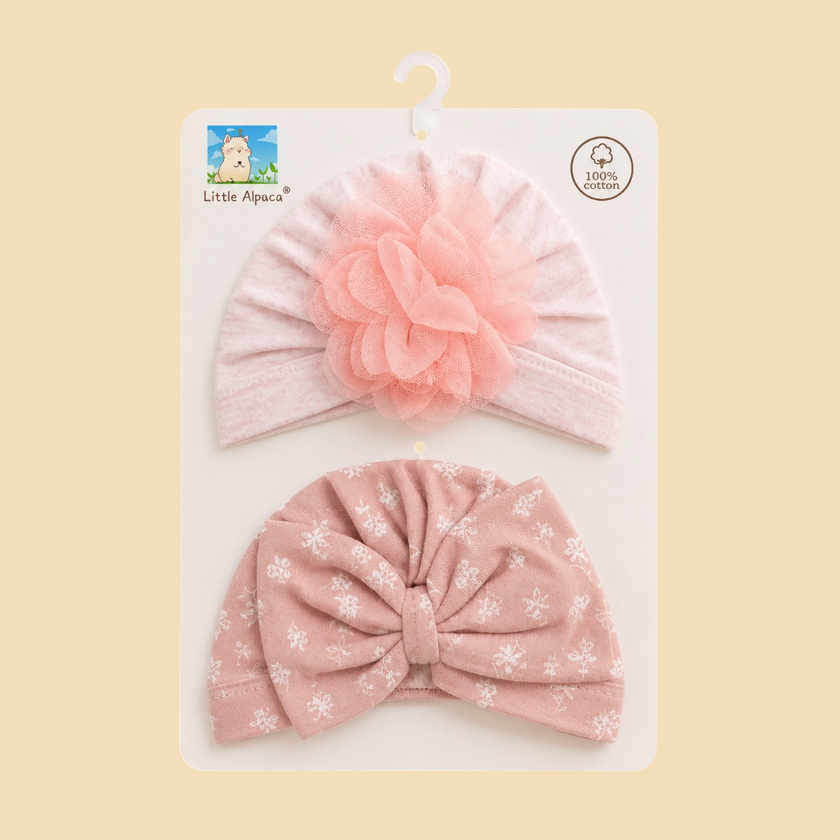 Baby Girl Turban Cap (pack of 2)