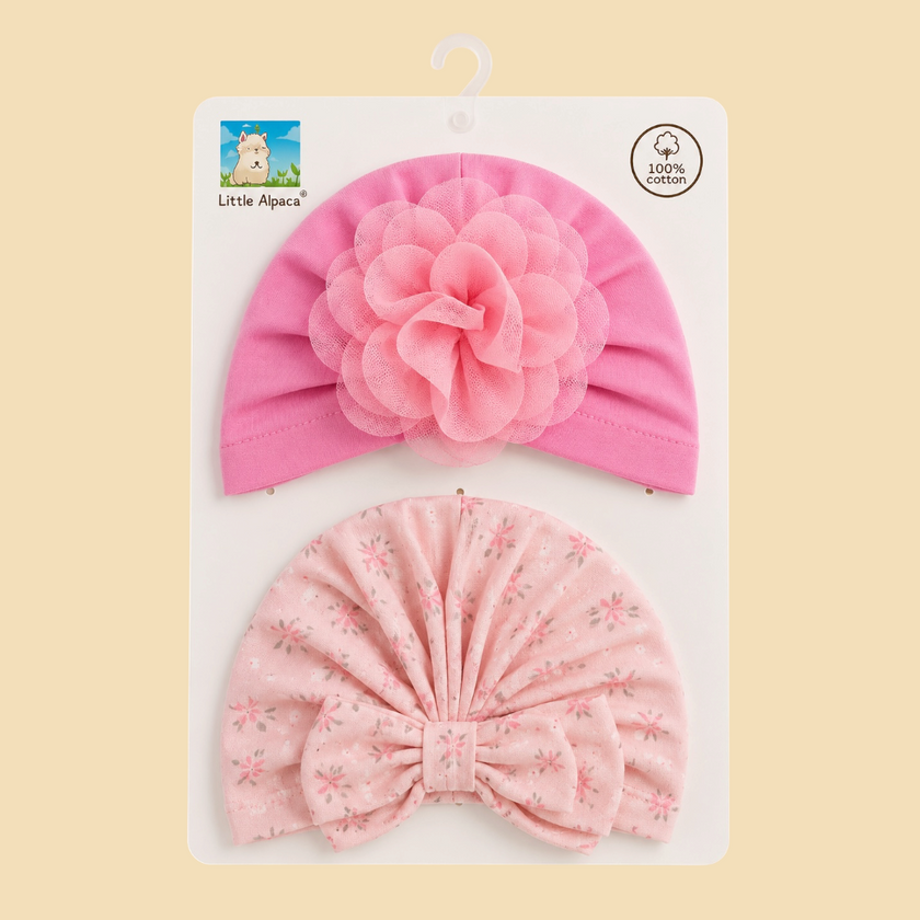 Baby Girl Turban Cap (pack of 2)