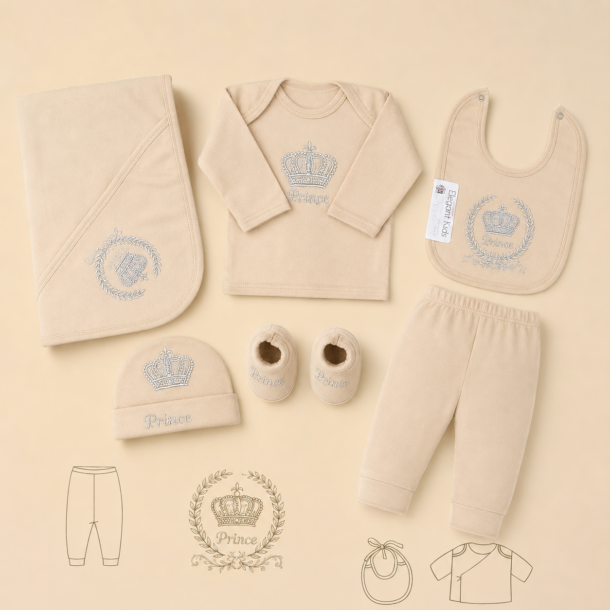 Baby 7 pcs Winter Starter Set ( prince / princess)