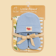 Baby Hat, Mitten and 2 burp clothes Gift set