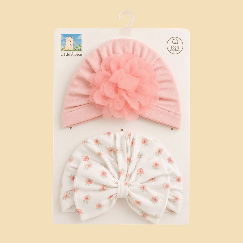 Baby Girl Turban Cap (pack of 2)