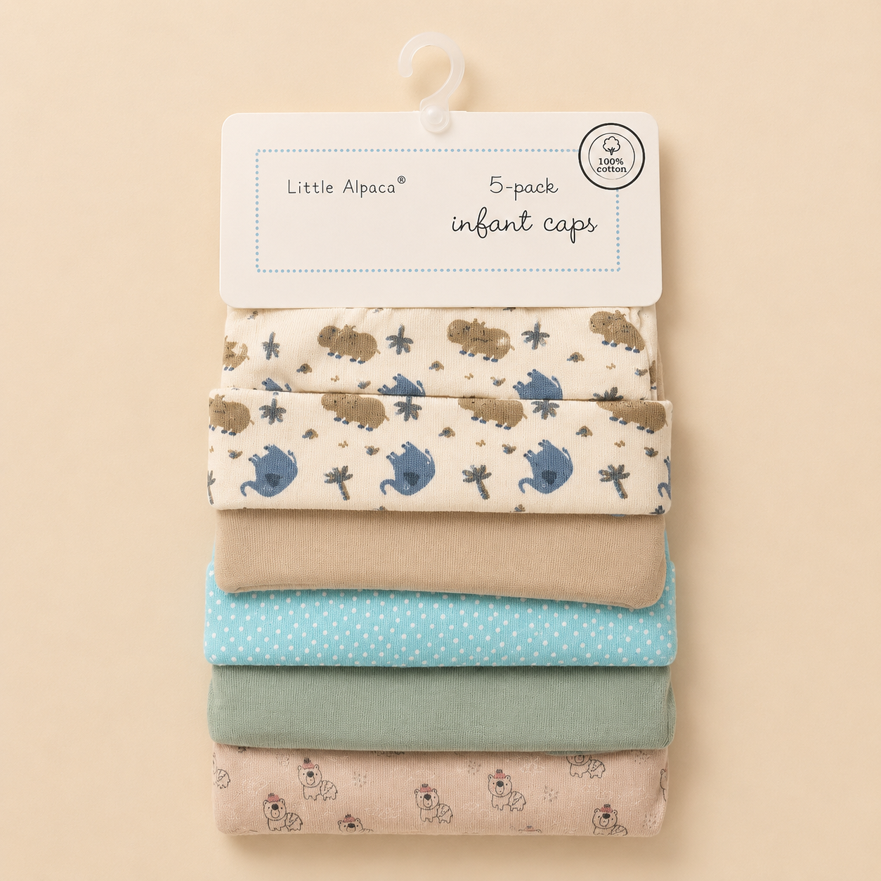 5pcs baby cap set 0-6 months