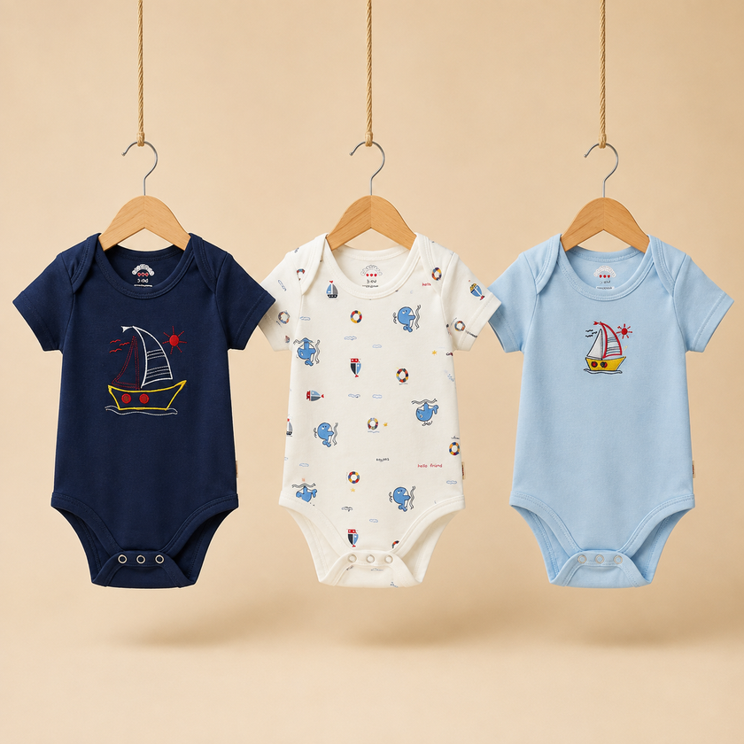 Half Sleeve Cotton Baby Bodysuit