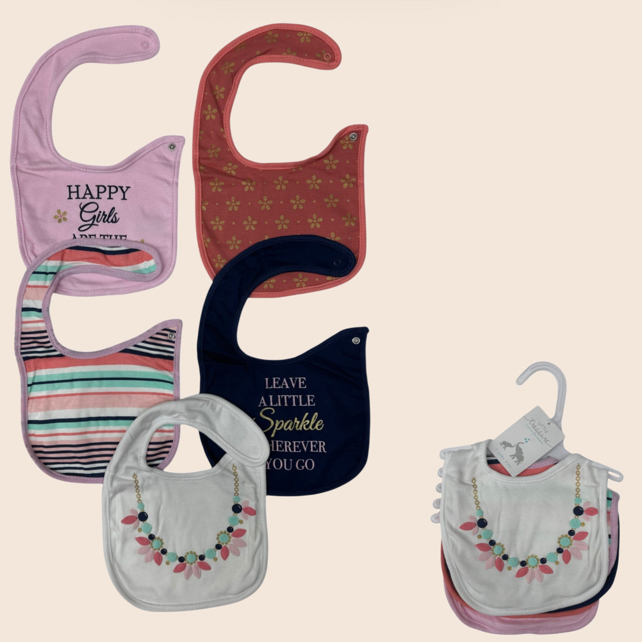 Girls 5-pieces Bib Pack