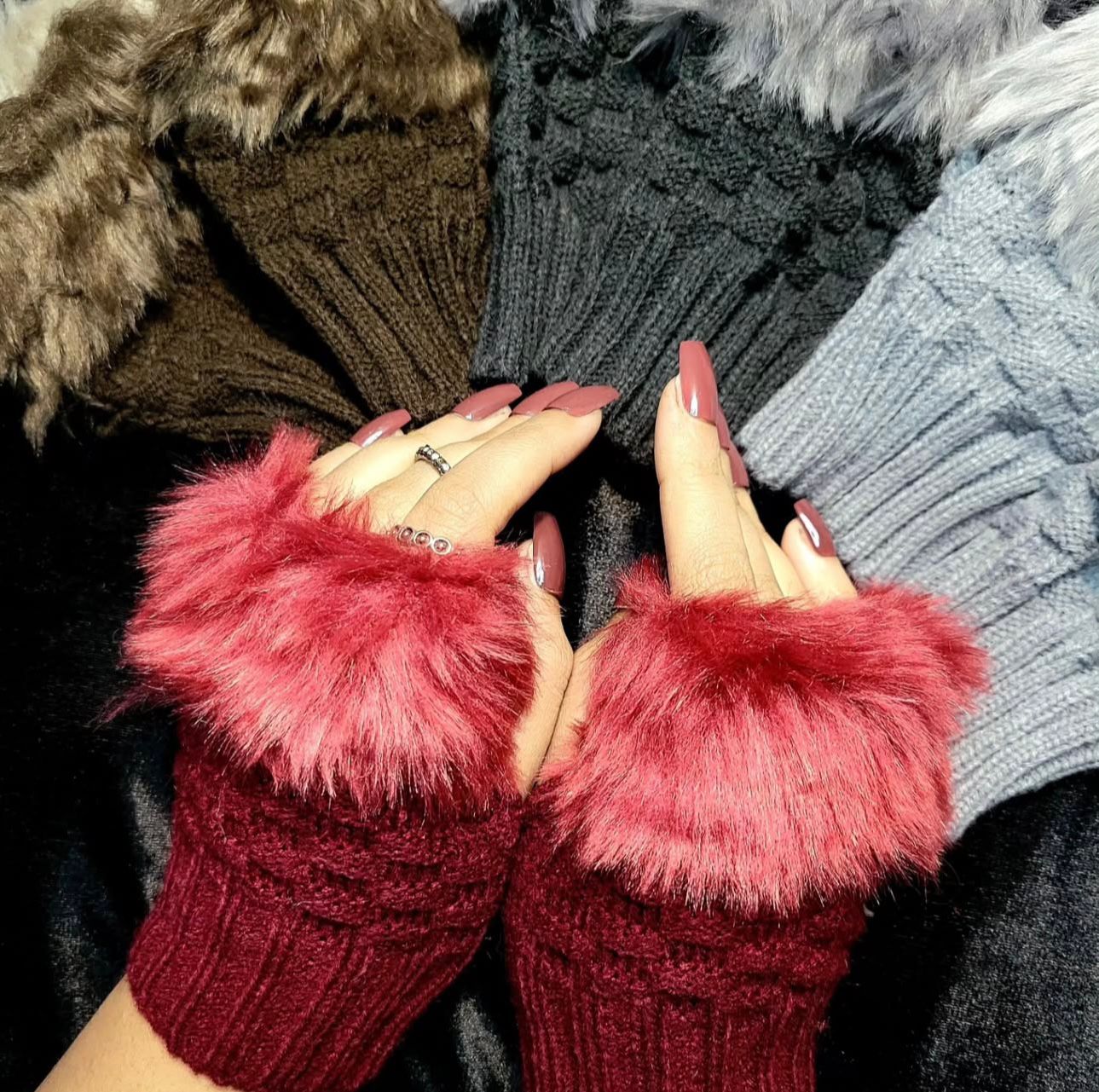 Fur gloves