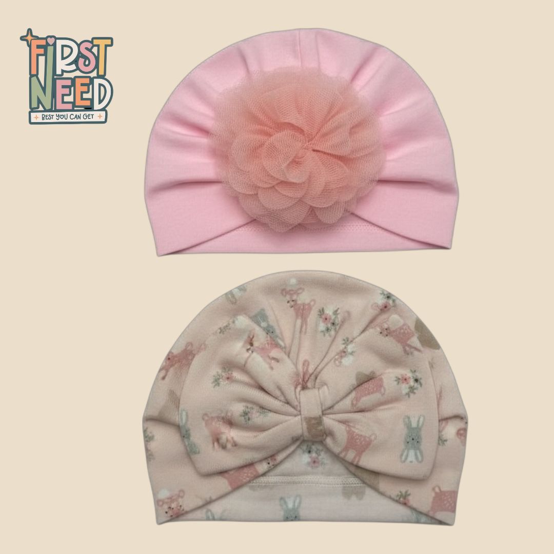 Baby Girl Turban Cap (pack of 2)