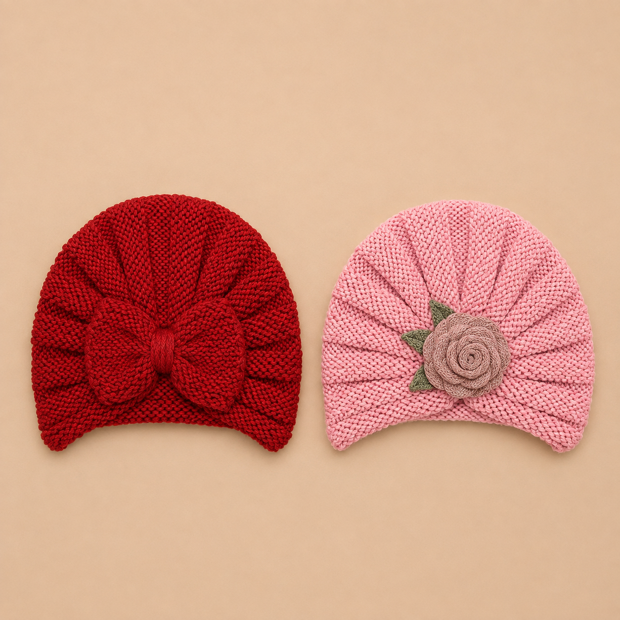 Woolen turban cap set (pack of 2)
