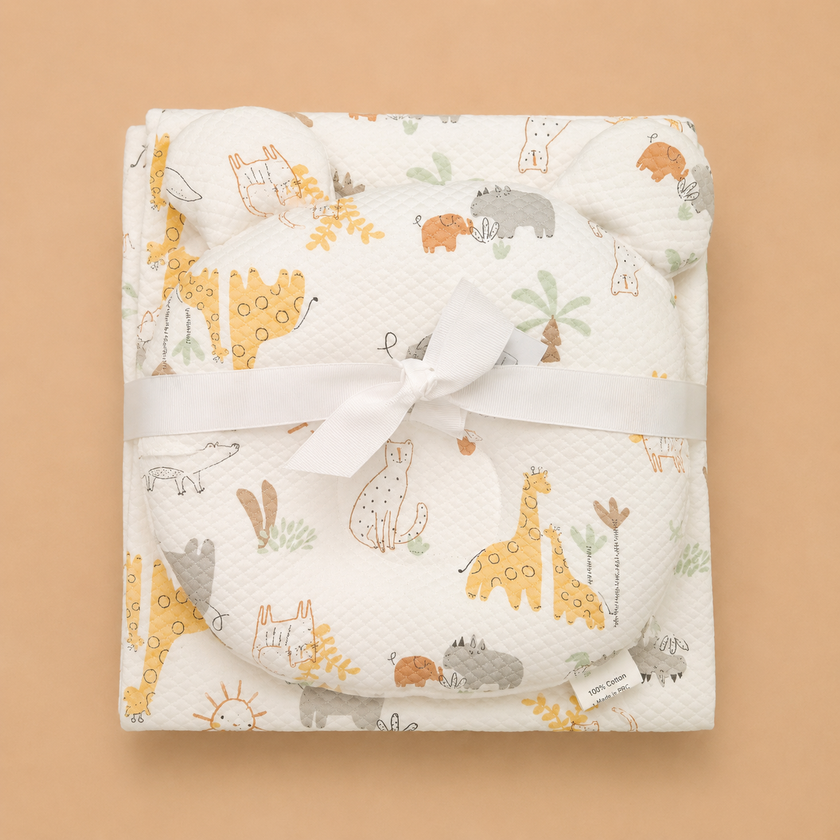Baby colorful wrapping sheets with pillow (76×91cm)