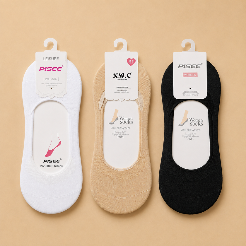 Ladies Invisible Socks (pack of 3)