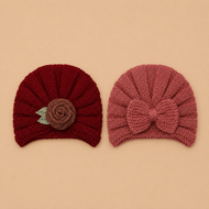 Woolen turban cap set (pack of 2)