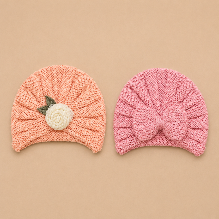 Woolen turban cap set (pack of 2)