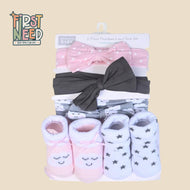 Head Band & Socks Set for Baby Girl (5 pcs)
